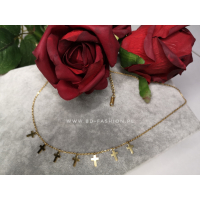 ŁAŃCUSZEK CELEBRYTKA KRZYŻE pozłacany 18k