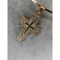 WISIOREK KRZYŻ BIG pozłacany 18k