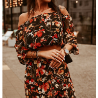 KOMPLET MAXI FLOWER BLACK