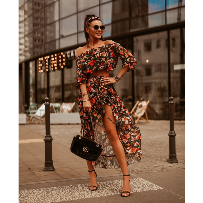 KOMPLET MAXI FLOWER BLACK