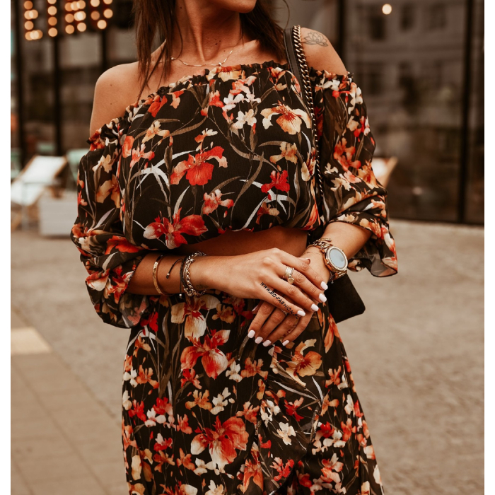 KOMPLET MAXI FLOWER BLACK
