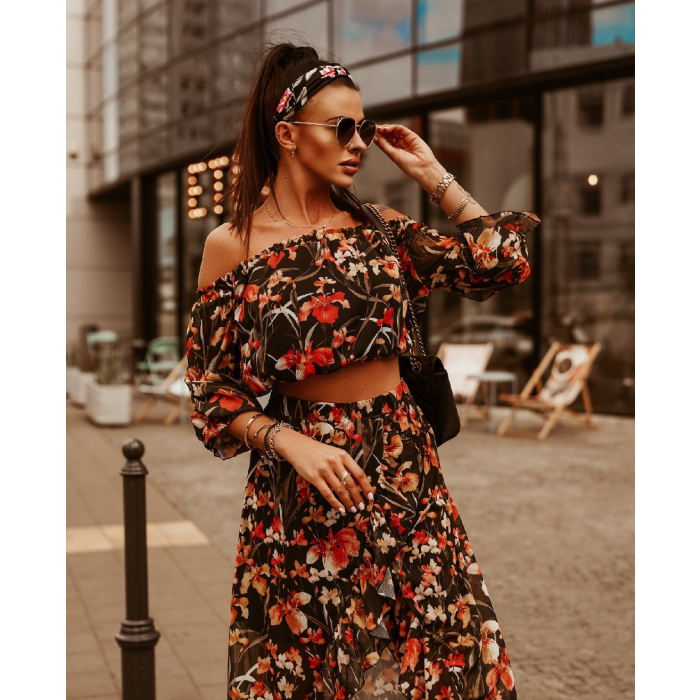 KOMPLET MAXI FLOWER BLACK
