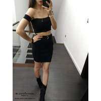 KOMPLET TOP + SPÓDNICA KIM BLACK