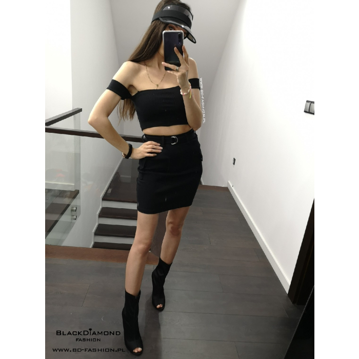 KOMPLET TOP + SPÓDNICA KIM BLACK