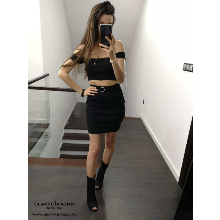 KOMPLET TOP + SPÓDNICA KIM BLACK