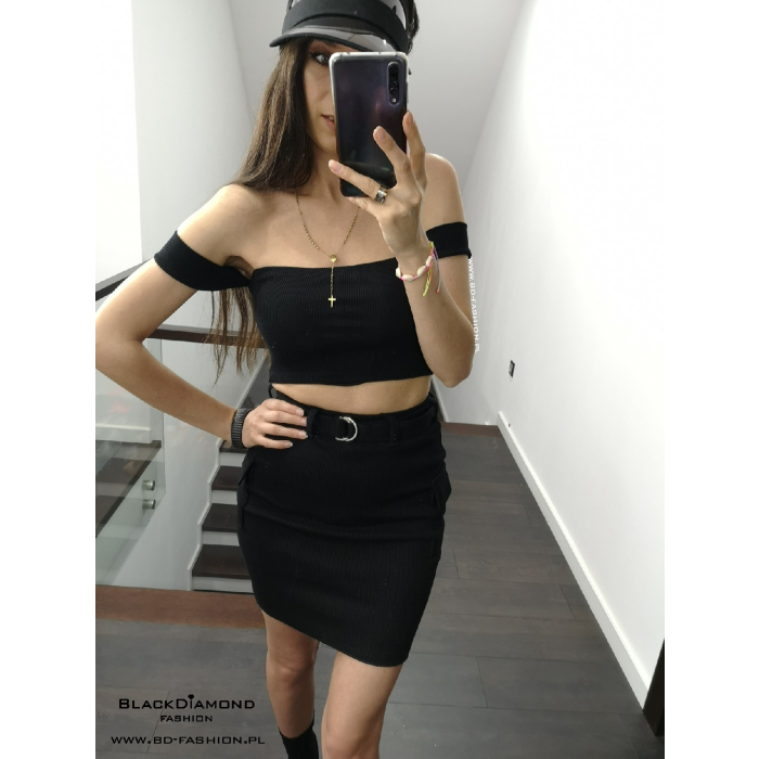 KOMPLET TOP + SPÓDNICA KIM BLACK
