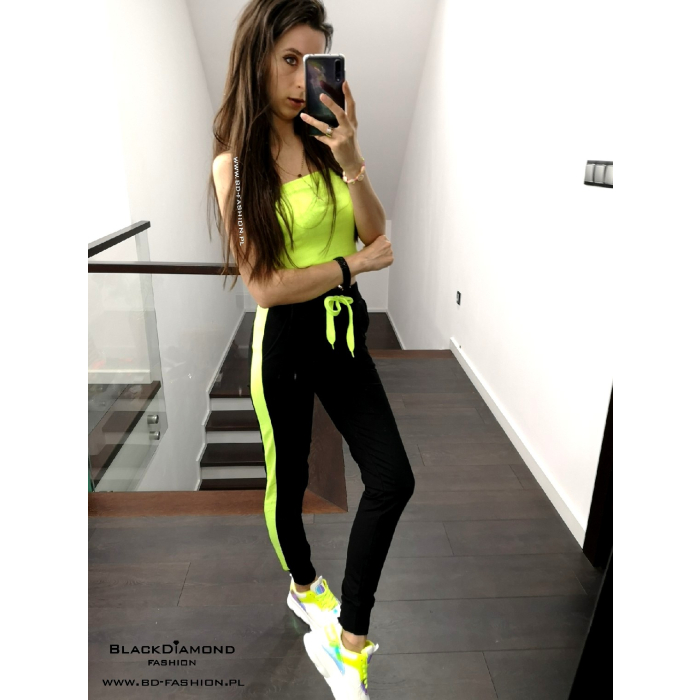 KOMPLET ANGIE TOP + SPODNIE NEON LIME