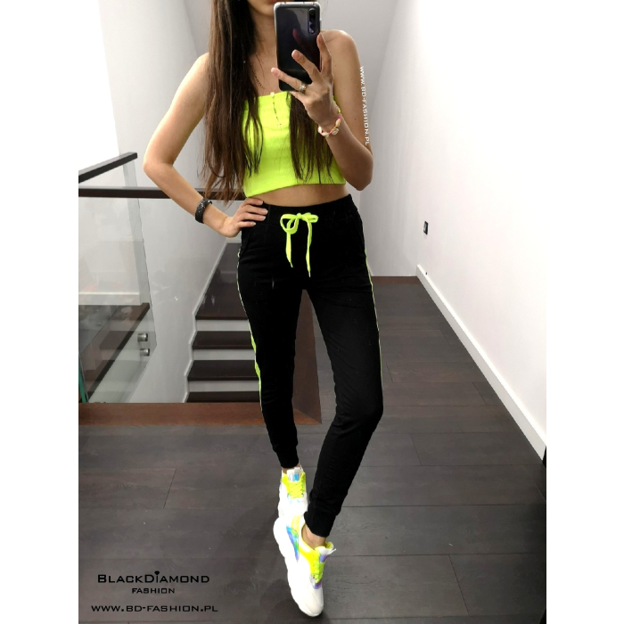 KOMPLET ANGIE TOP + SPODNIE NEON LIME