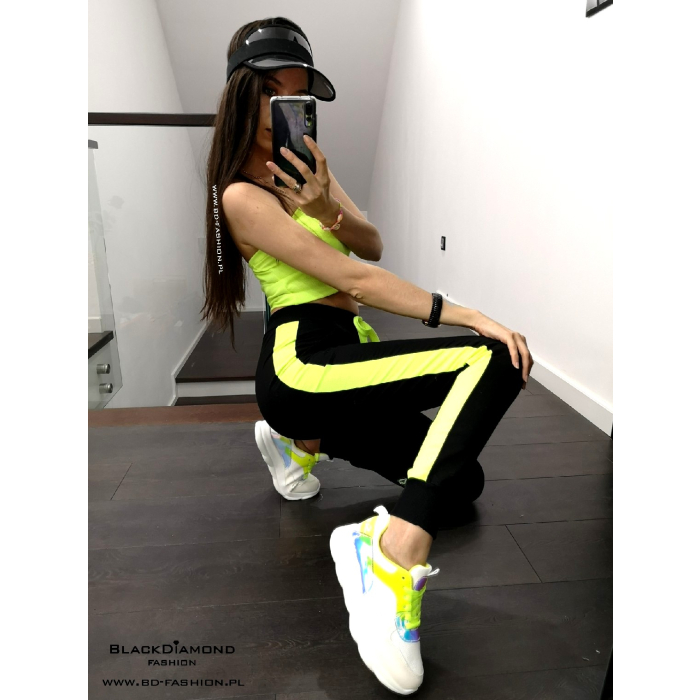 KOMPLET ANGIE TOP + SPODNIE NEON LIME