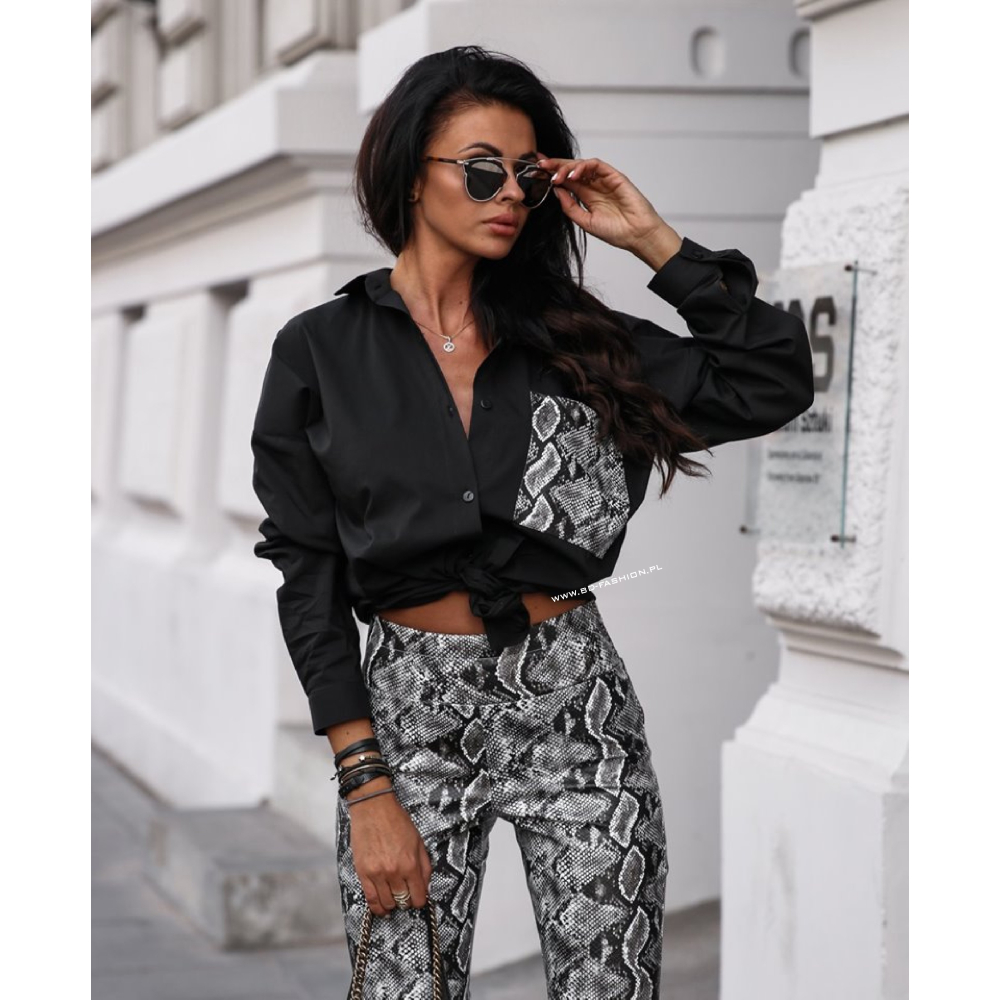 KOSZULA LUCY BLACK SNAKE GRAY