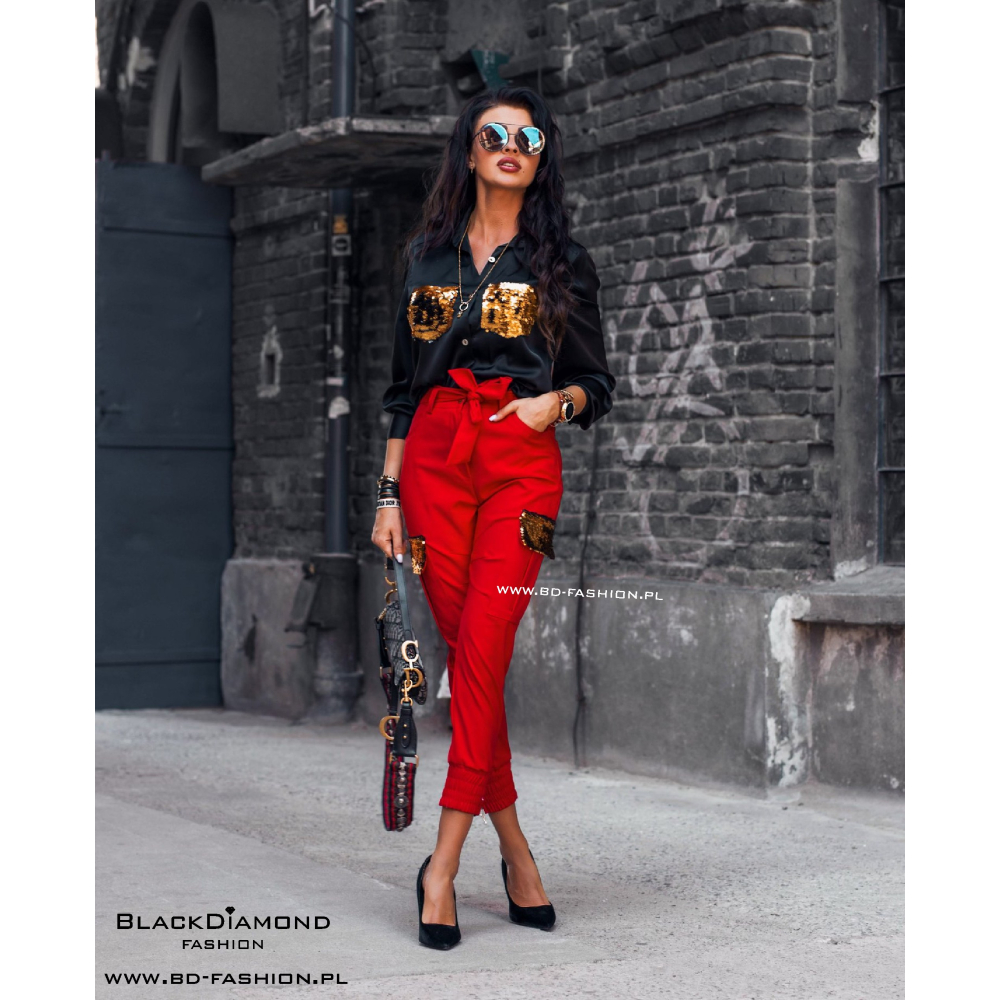 SPODNIE GOLD POCKET RED