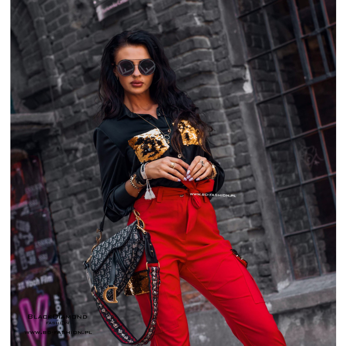 SPODNIE GOLD POCKET RED