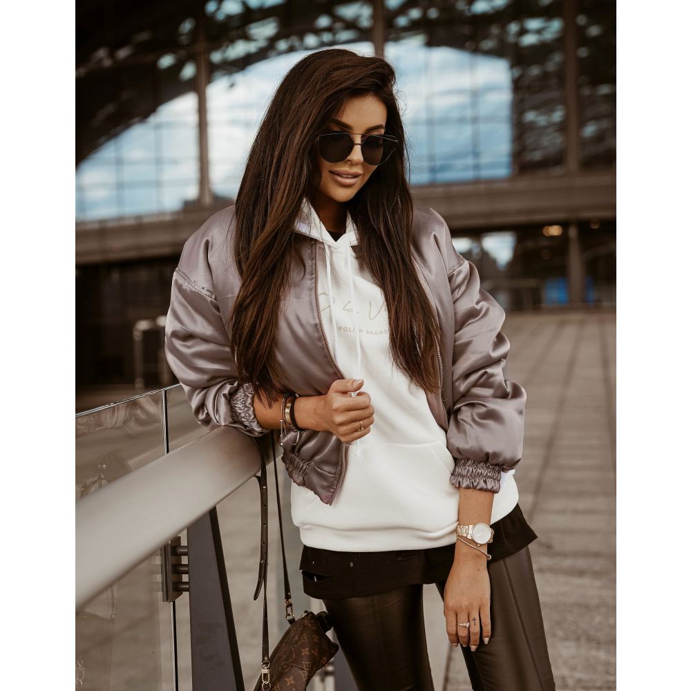 KURTKA SATIN BEŻ- PINK