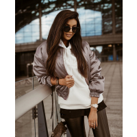 KURTKA SATIN BEŻ- PINK
