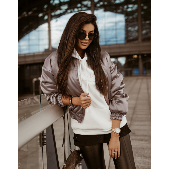 KURTKA SATIN BEŻ- PINK