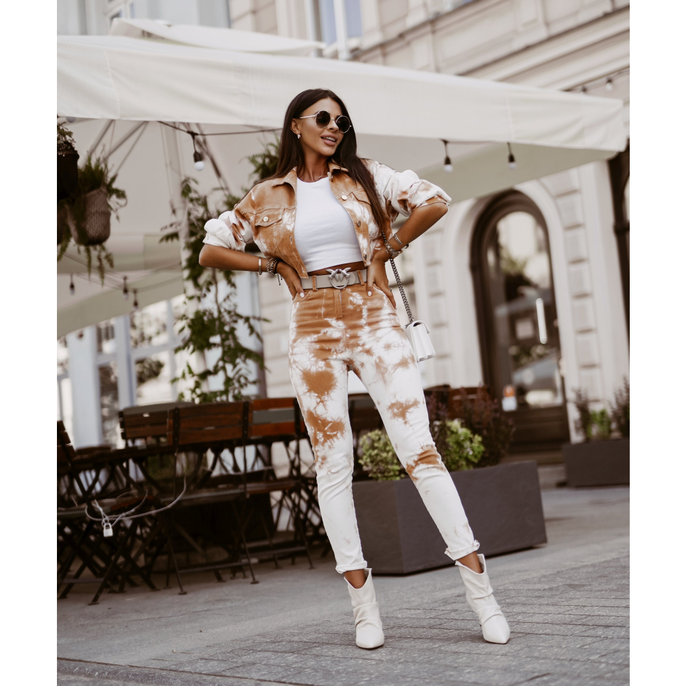 KOMPLET TIE DYE DENIM SET BROWN