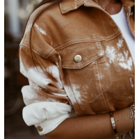 KOMPLET TIE DYE DENIM SET BROWN