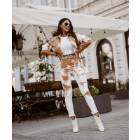 KOMPLET TIE DYE DENIM SET BROWN