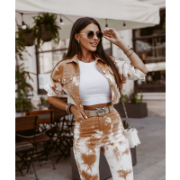 KOMPLET TIE DYE DENIM SET BROWN
