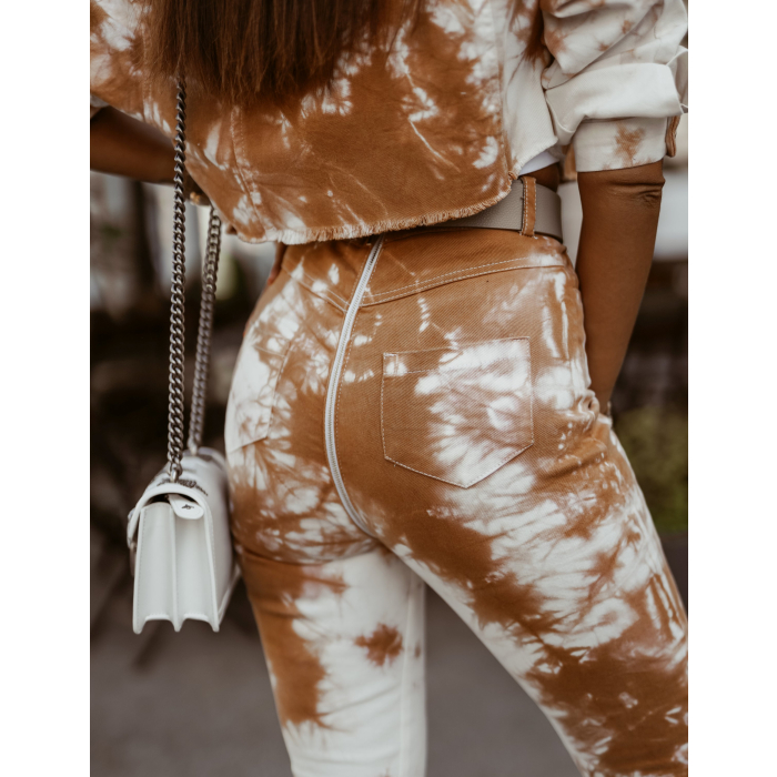 KOMPLET TIE DYE DENIM SET BROWN
