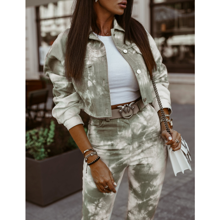 KOMPLET TIE DYE DENIM SET KHAKI