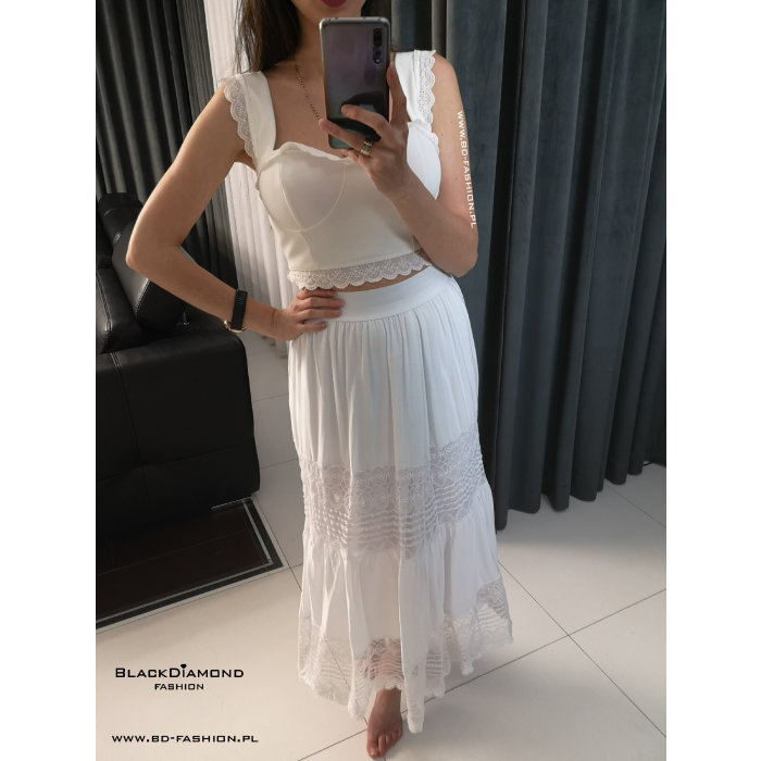 SPÓDNICA BOHO WHITE