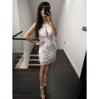 SUKIENKA 3D FLOWER WHITE