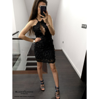 SUKIENKA 3D FLOWER BLACK