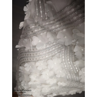 SUKIENKA 3D FLOWER WHITE