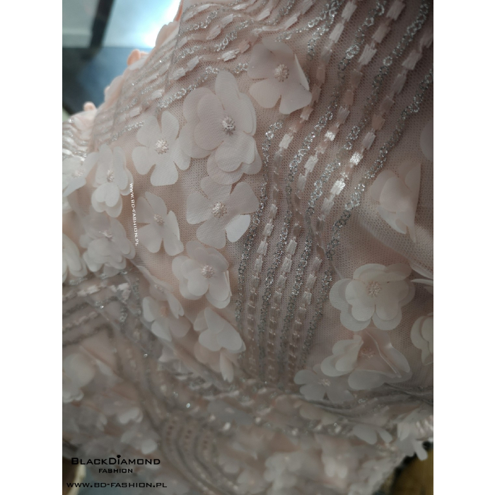 SUKIENKA 3D FLOWER BABY PINK