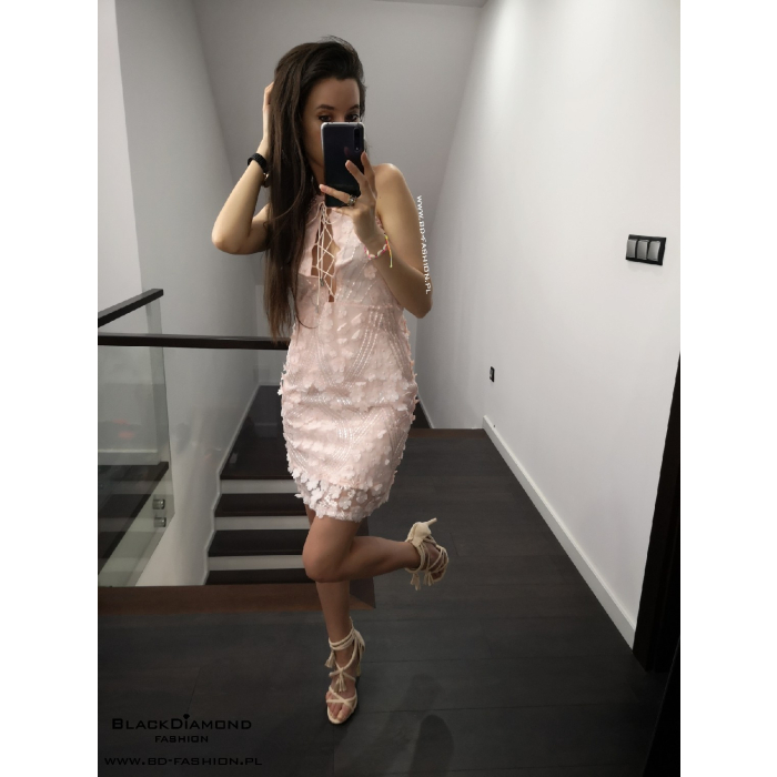 SUKIENKA 3D FLOWER BABY PINK