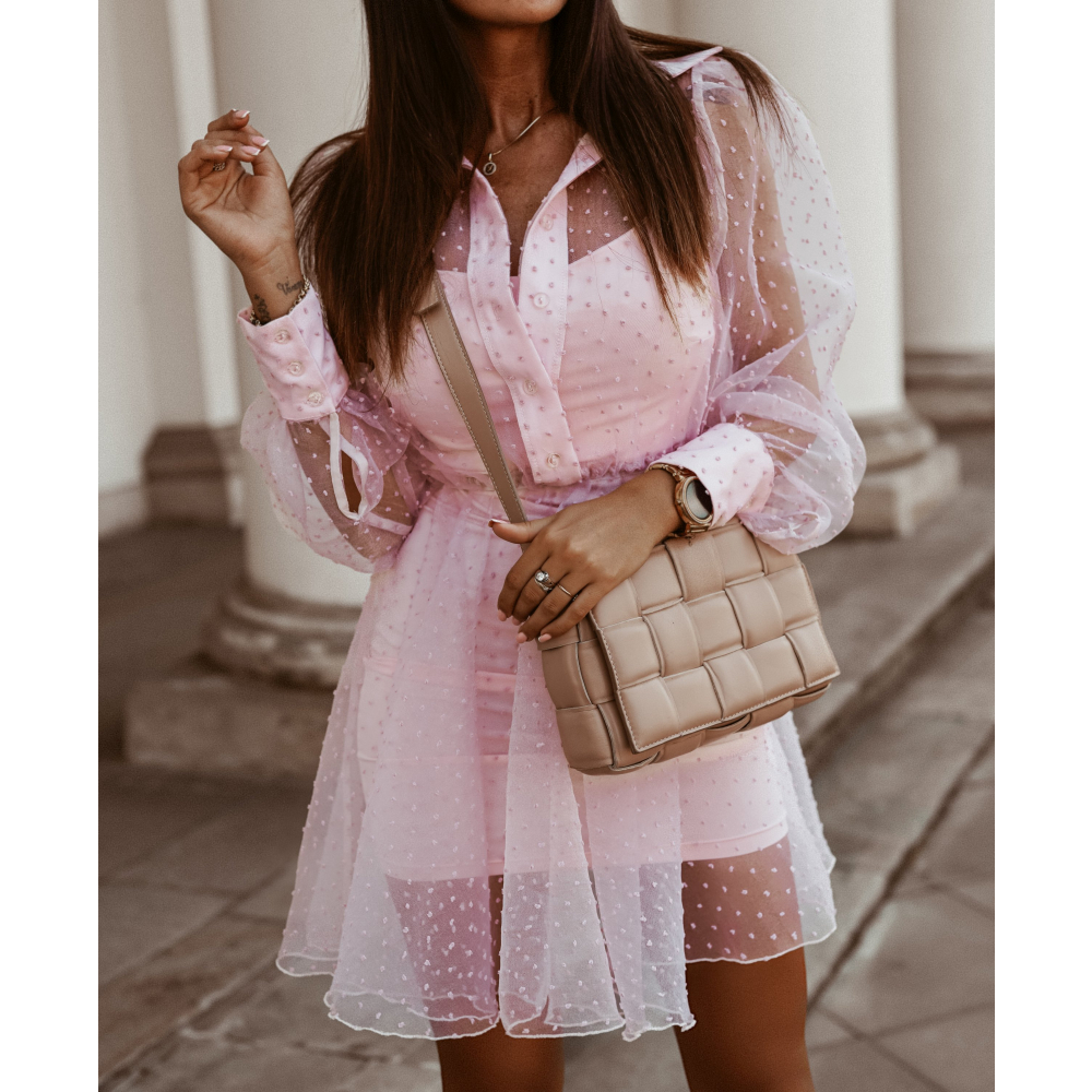 SUKIENKA DOTS DRESS BABY PINK