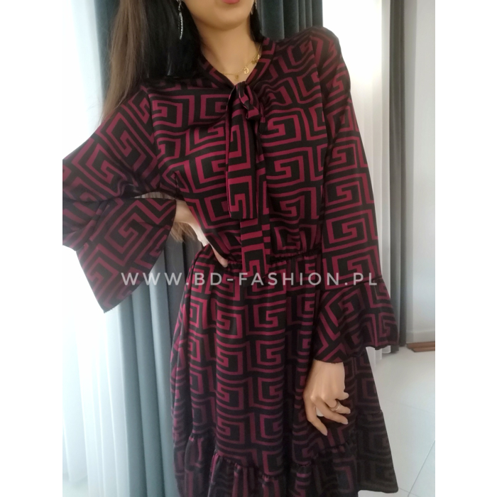 SUKIENKA GEOMETRIC BORDO