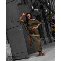 SUKIENKA MAXI COTTON KHAKI