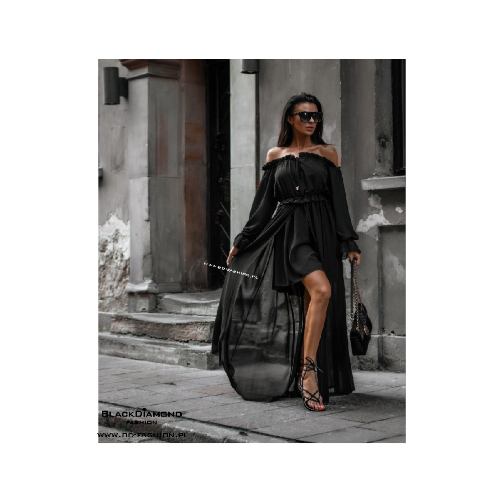 SUKIENKA MAXI ROMANTIC BLACK