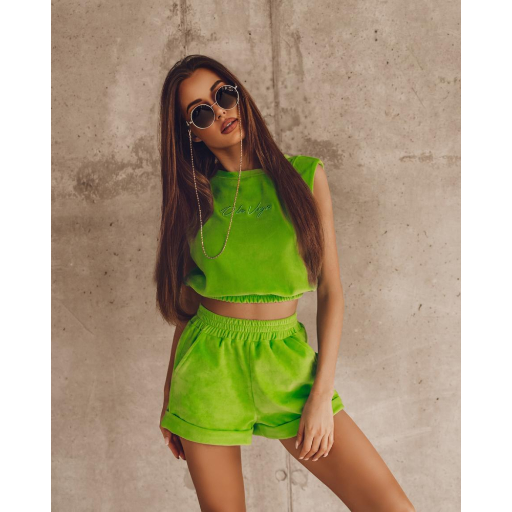 KOMPLET DRES VELVET COTTON SUMMER LIME