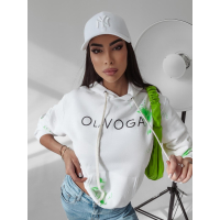 BLUZA BAWEŁNIANA CHLAPANA FARBĄ MAGMA ECRU (NEON GREEN)