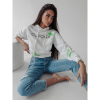 BLUZA BAWEŁNIANA CHLAPANA FARBĄ MAGMA ECRU (NEON GREEN)