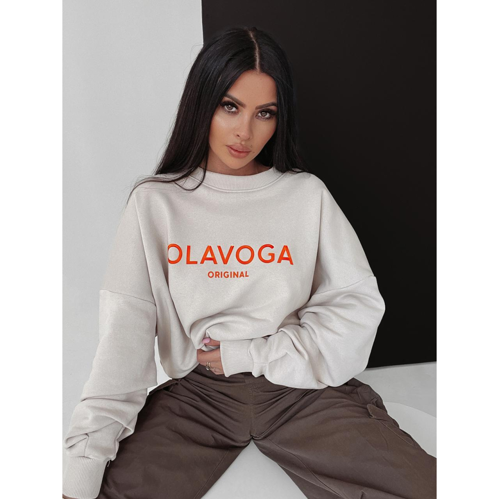 BLUZA BAWEŁNIANA OVERSIZE AVA BEŻ