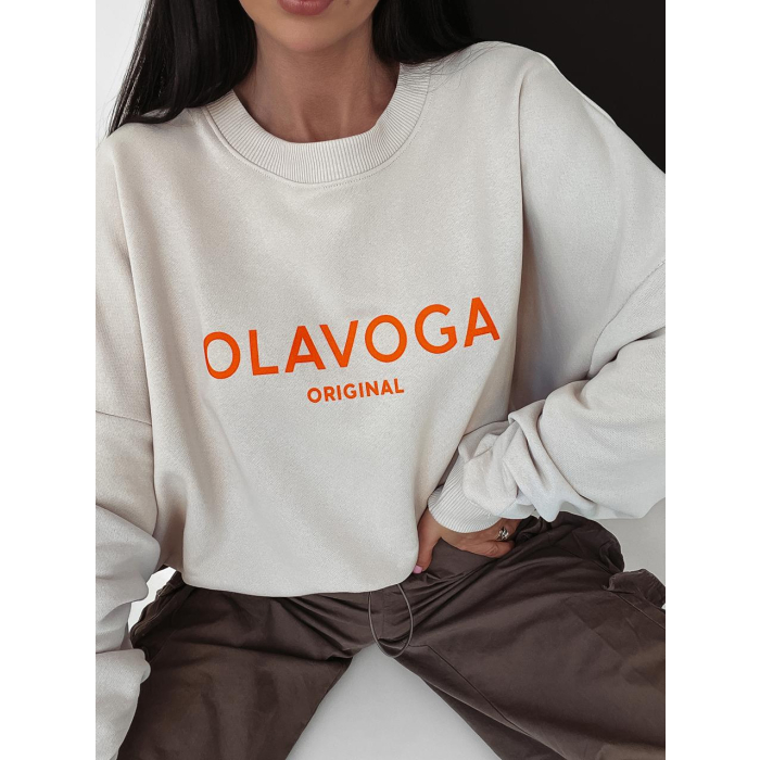 BLUZA BAWEŁNIANA OVERSIZE AVA BEŻ