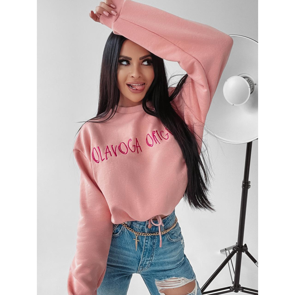 BLUZA BAWEŁNIANA OVERSIZE CORAL PUDER