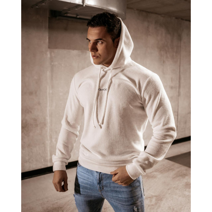 BLUZA MĘSKA Z KAPTUREM FABIANO ECRU