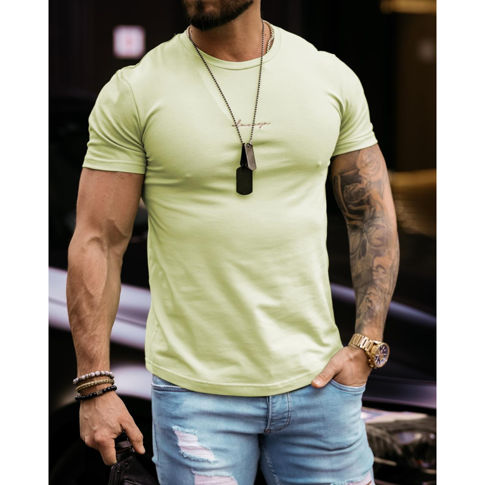 BLUZKA T-SHIRT MĘSKI ARON LIMONKA
