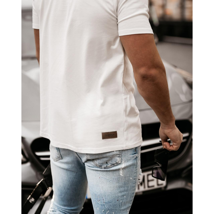 BLUZKA T-SHIRT MĘSKI LEO ECRU