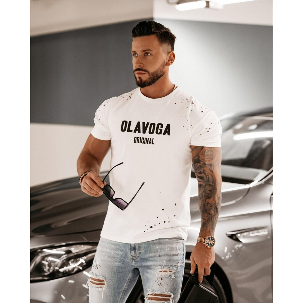 BLUZKA T-SHIRT MĘSKI LOGAN ECRU