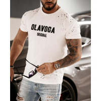 BLUZKA T-SHIRT MĘSKI LOGAN ECRU