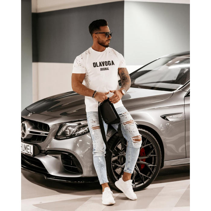 BLUZKA T-SHIRT MĘSKI LOGAN ECRU