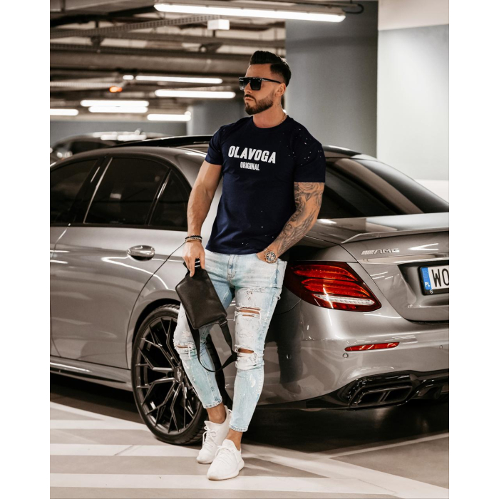 BLUZKA T-SHIRT MĘSKI LOGAN GRANAT