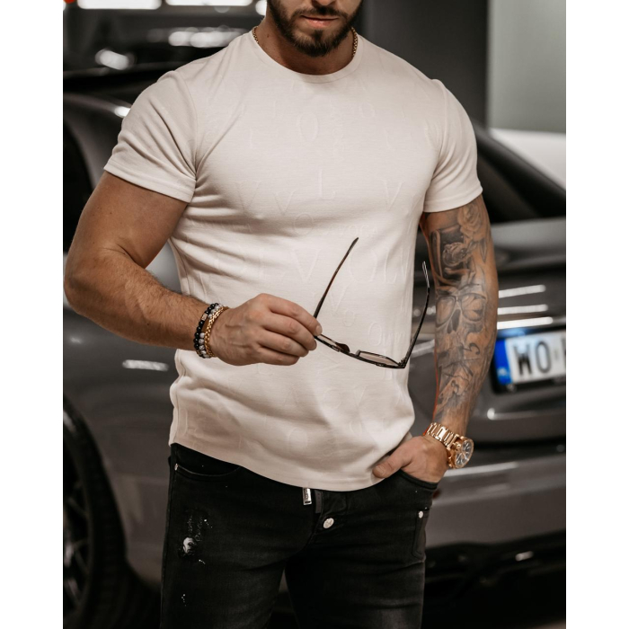 BLUZKA T-SHIRT MĘSKI MANUS BEŻ