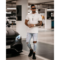 BLUZKA T-SHIRT MĘSKI MARC ECRU